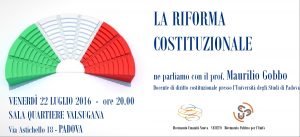 invito 22 luglio 2016 riforme costituzionali